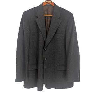 Southampton Jacket Blazer Mens 48L Charcoal Gray Camel Hair Ventless 3 Button